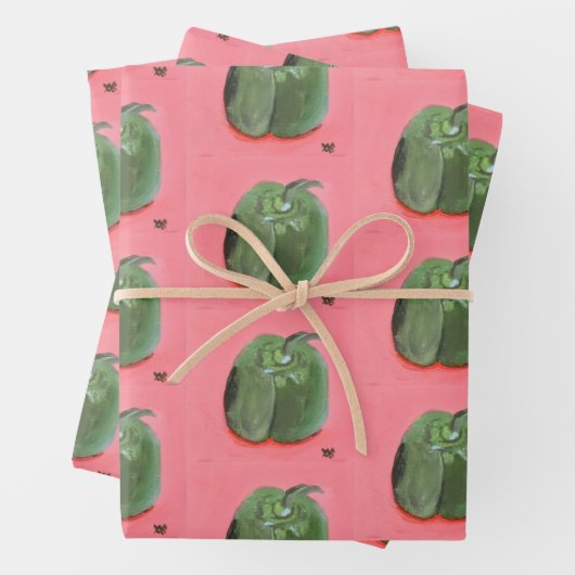 Green Pepper Inpakpapier Vel (In situ)