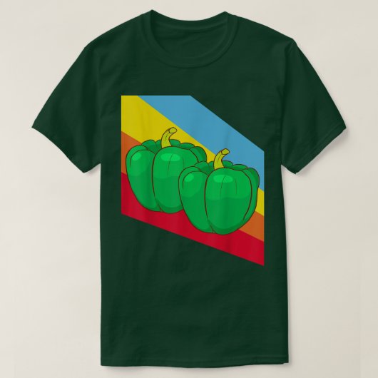 Green Pepper Paprika Vegetables Vegan Vegetarian T-shirt (Design voorkant)