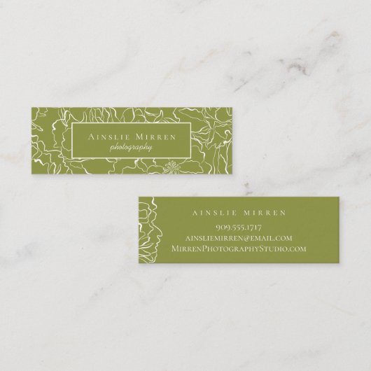 Green Pepper Simply Floral Mini Visitekaartje (Voorkant / Achterkant)