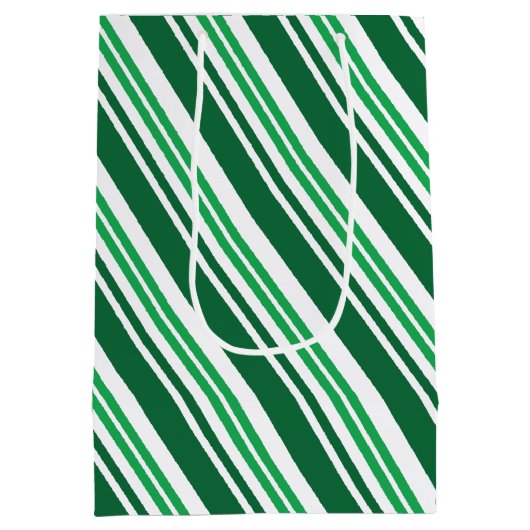 Green Peppermint Stripe Medium Cadeauzakje (Achterkant)