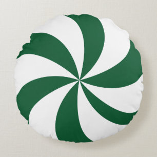 Green Peppermint Swirl Rond Kussen