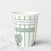 Green Perfect Match Couples Bridal Shower Papieren Bekers (Voorkant)