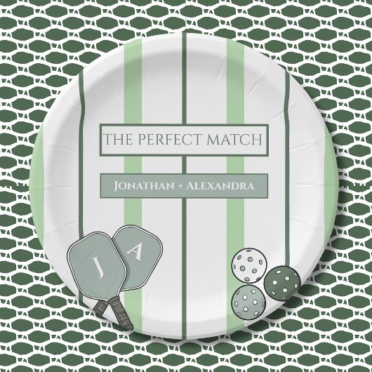 Green Perfect Match Couples Bridal Shower Papieren Bordje