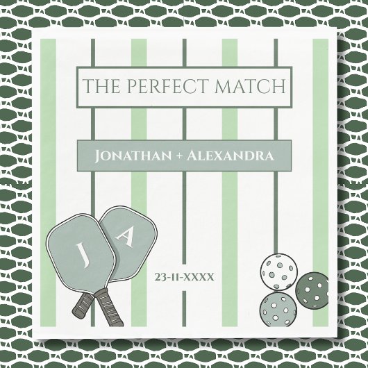 Green Perfect Match Couples Bridal Shower Servet