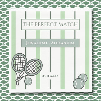 Green Perfect Match Tennis Couples Bridal Shower Servet
