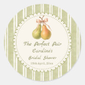 Green Perfect Pair Pear Bridal Shower Sticker (Voorkant)