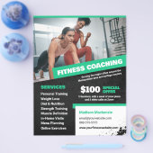 Green Personal Trainer and Fitness Coaching Flyer (Enkel)