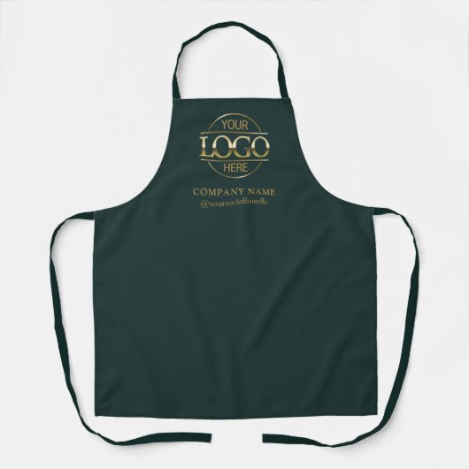Green Personalized Apron with Logo Custom Uniform Schort (Voorkant)