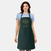 Green Personalized Apron with Logo Custom Uniform Schort (Gedragen)