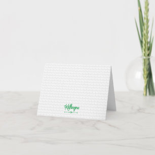 Green Personalized Knit Stitch Notitiekaartje