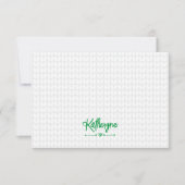 Green Personalized Knit Stitch Notitiekaartje (Voorkant)