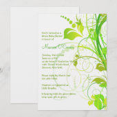Green Persuasion Baby shower Invitation Kaart (Voorkant / Achterkant)
