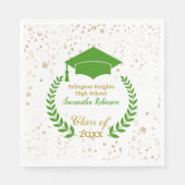 Green Pet and Laurel Graduation Party Napkins Servet (Voorkant)
