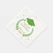 Green Pet and Laurel Graduation Party Napkins Servet (Hoek)