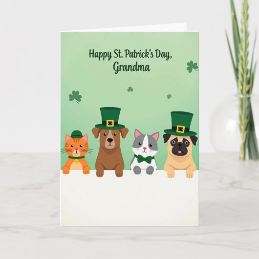 Green Pet Parade Grandma Card Kaart (Voorkant)
