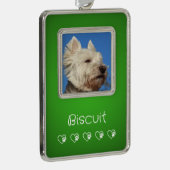 Green Pet Photo Ornament - Frame, Pet's Name (Rechts)
