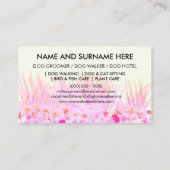 Green Pet Sitter Walker hond petcare bloemen Visitekaartje (Achterkant)