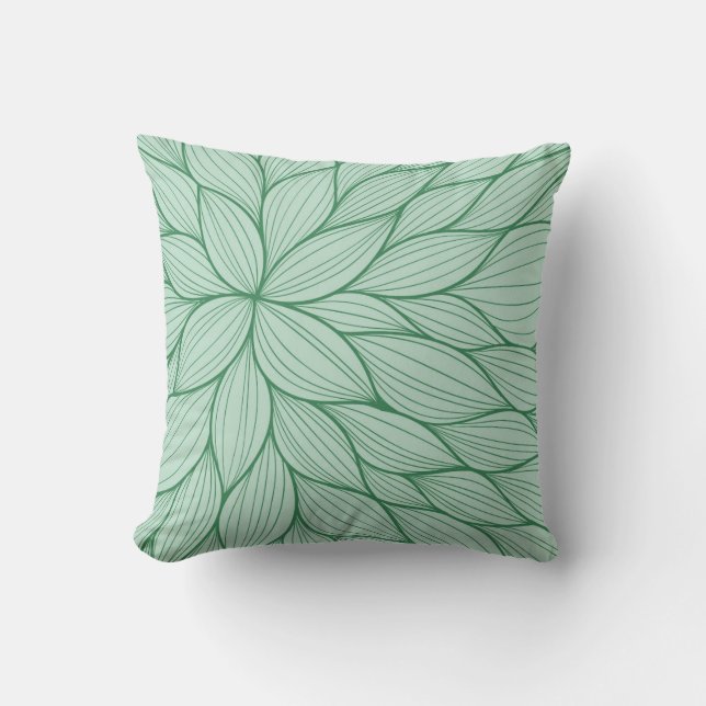 Green Petal Waterverf Pillow Kussen (Voorkant)