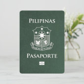 Green Philippines Passport Bewaar de datum Save The Date (Staand voorkant)