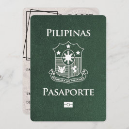 Green Philippines Passport Bewaar de datum Save The Date