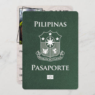 Green Philippines Passport Bewaar de datum Save The Date