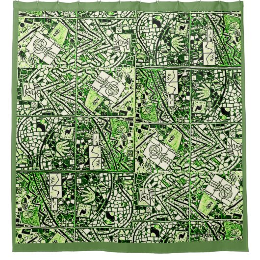 GREEN PHOENIX ABSTRACT DOUCHEGORDIJN (Voorkant)