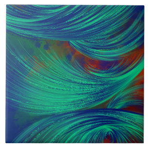 Green Phoenix Feathers Tegeltje