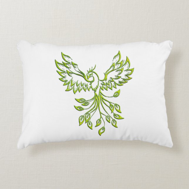 Green Phoenix Rises Accent Kussen (Voorkant)