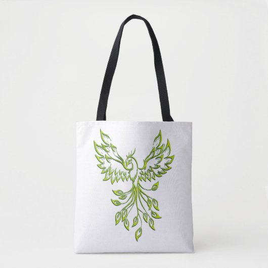Green Phoenix stijgt op wit Tote Bag (Voorkant)