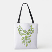Green Phoenix stijgt op wit Tote Bag (Achterkant)