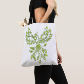Green Phoenix stijgt op wit Tote Bag (Dichtbij)