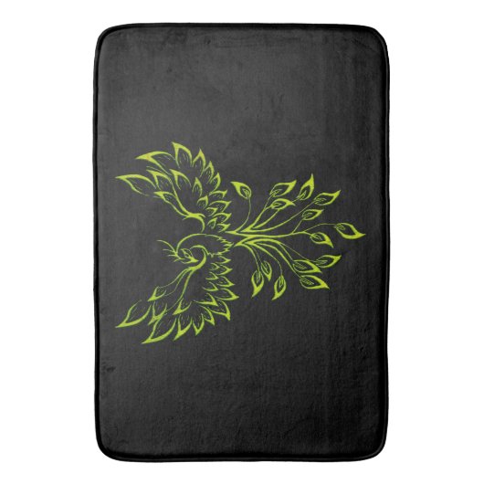 Green Phoenix stijgt op zwart Badmat (Voorkant Verticaal)