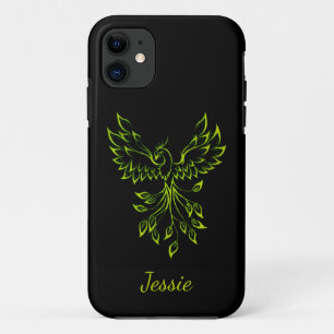 Green Phoenix stijgt op zwart Case-Mate iPhone Case