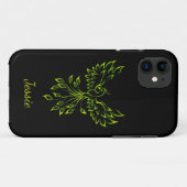 Green Phoenix stijgt op zwart Case-Mate iPhone Case (Achterkant (horizontaal))