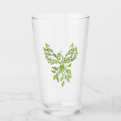 Green Phoenix stijgt op zwart Glas (Voorkant)