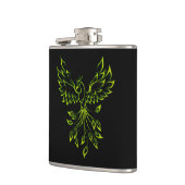 Green Phoenix stijgt op zwart Heupfles (Links)