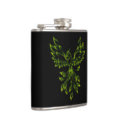 Green Phoenix stijgt op zwart Heupfles (Rechts)