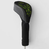 Green Phoenix stijgt op zwart Initiaal Golfheadcover (Schuin)