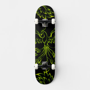 Green Phoenix stijgt op zwart Persoonlijk Skateboard