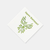 Green Phoenix stijgt op zwart Servet (Hoek)