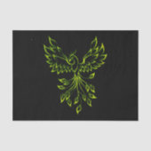 Green Phoenix stijgt op zwart Tissuepapier (Voorkant)