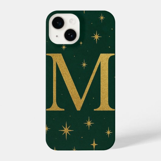 Green Phone Case with Big Yellow M and Star Detail iPhone Hoesje (Achterkant)