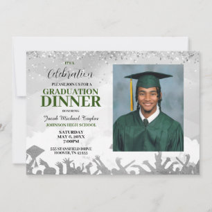 Green Photo Afstuderen Dinner Invitation Kaart