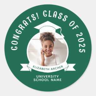 Green Photo Afstuderen Ronde Sticker