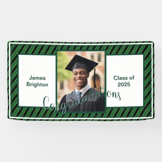 Green Photo Afstuderen Spandoek (Horizontaal)