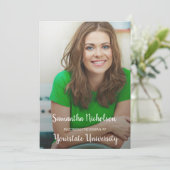 Green Photo Afstuderen Trunk College Dorm Party Kaart (Staand voorkant)