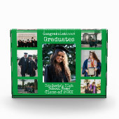 Green Photo Collage Gefeliciteerd Graduates Fotoblokken (Voorkant)