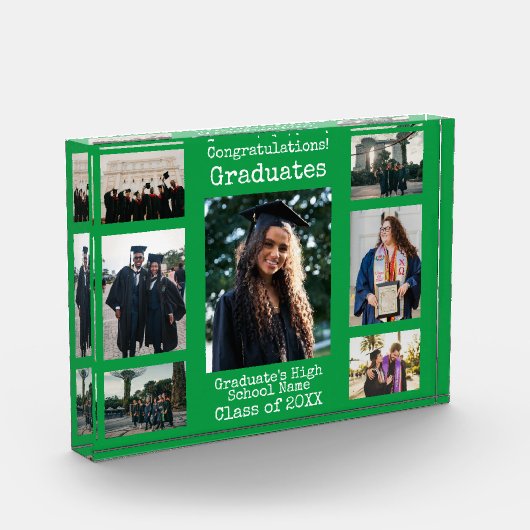 Green Photo Collage Gefeliciteerd Graduates Fotoblokken (Links)