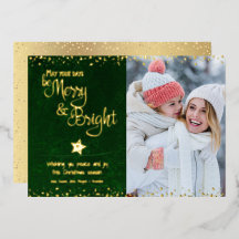Green Photo Days Be Merry Bright Script Echt goud