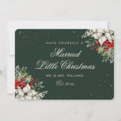 Green Photo First Married Christmas Wedding Feestdagenkaart (Voorkant)